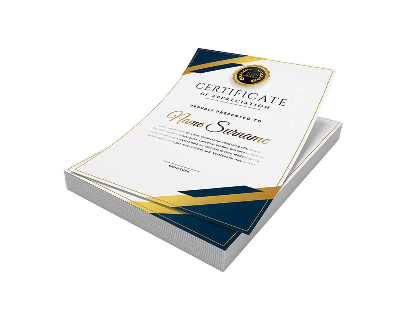 Printed certificates