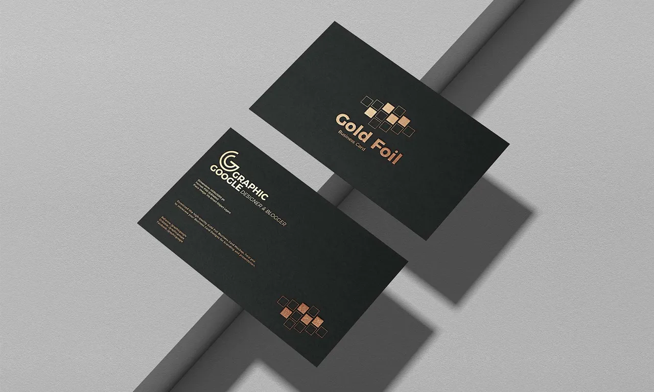 Luxury business cards featuring gold and silver hot foil stamping accents