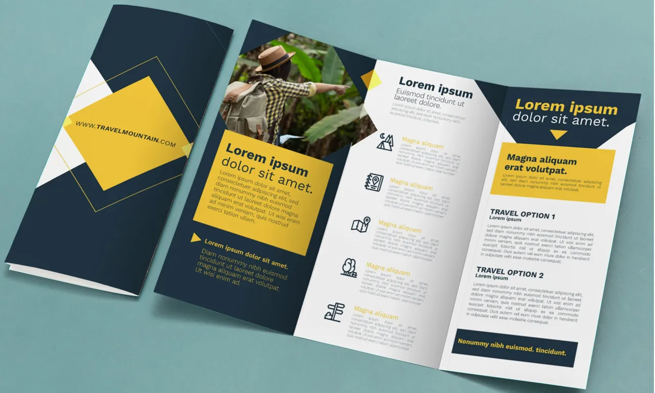 Compact single-sheet informational leaflets for business campaigns and product launches