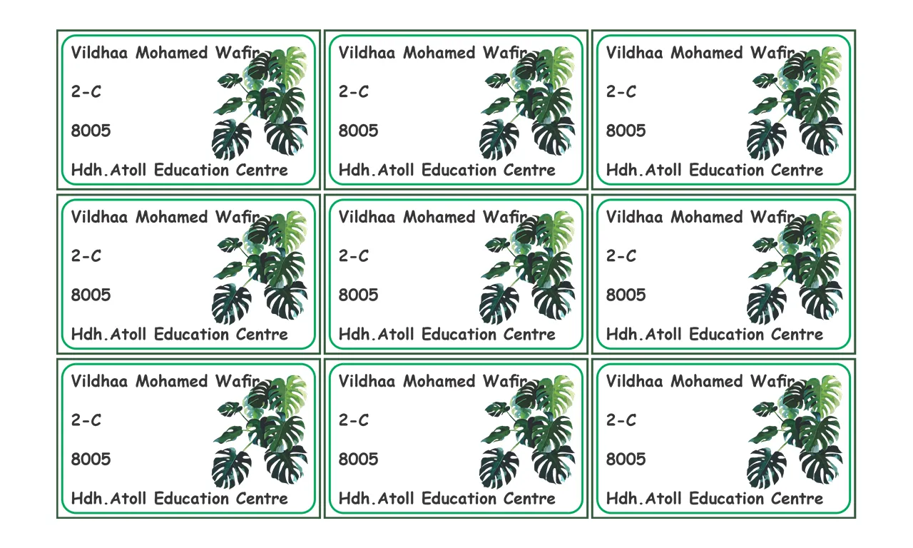 Durable printed name tags for school uniforms backpacks and event identification