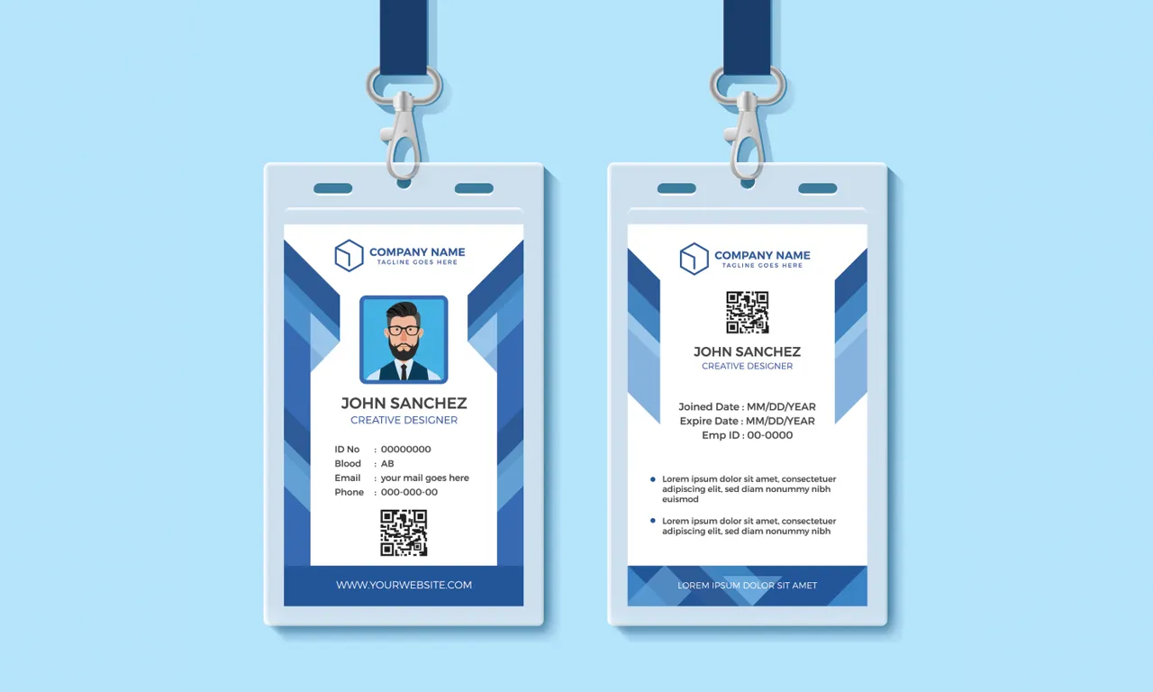 Professional employee identification badges and student ID cards with custom branding
